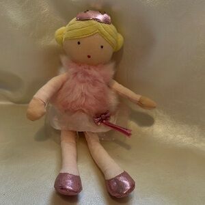 FAO Schwarz Pink and White Stuffed Animal Plush Doll